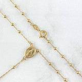 Rosario Virgen Milagrosa 3.25gr / 45cm / 2mm Bolas Lisas - Cruz Lisa Oro Amarillo +4 18K ©