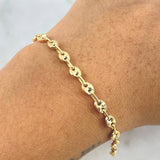 Pulso GC 2.3gr / 17.5cm / 4mm Diamantado Oro Amarillo 18K