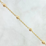 Pulso Tipo Denario Virgen Guadalupe Silueta 2.65gr / 17cm / 3mm Bolas Diamantadas - Cruz Lisa Oro Amarillo 18K ©