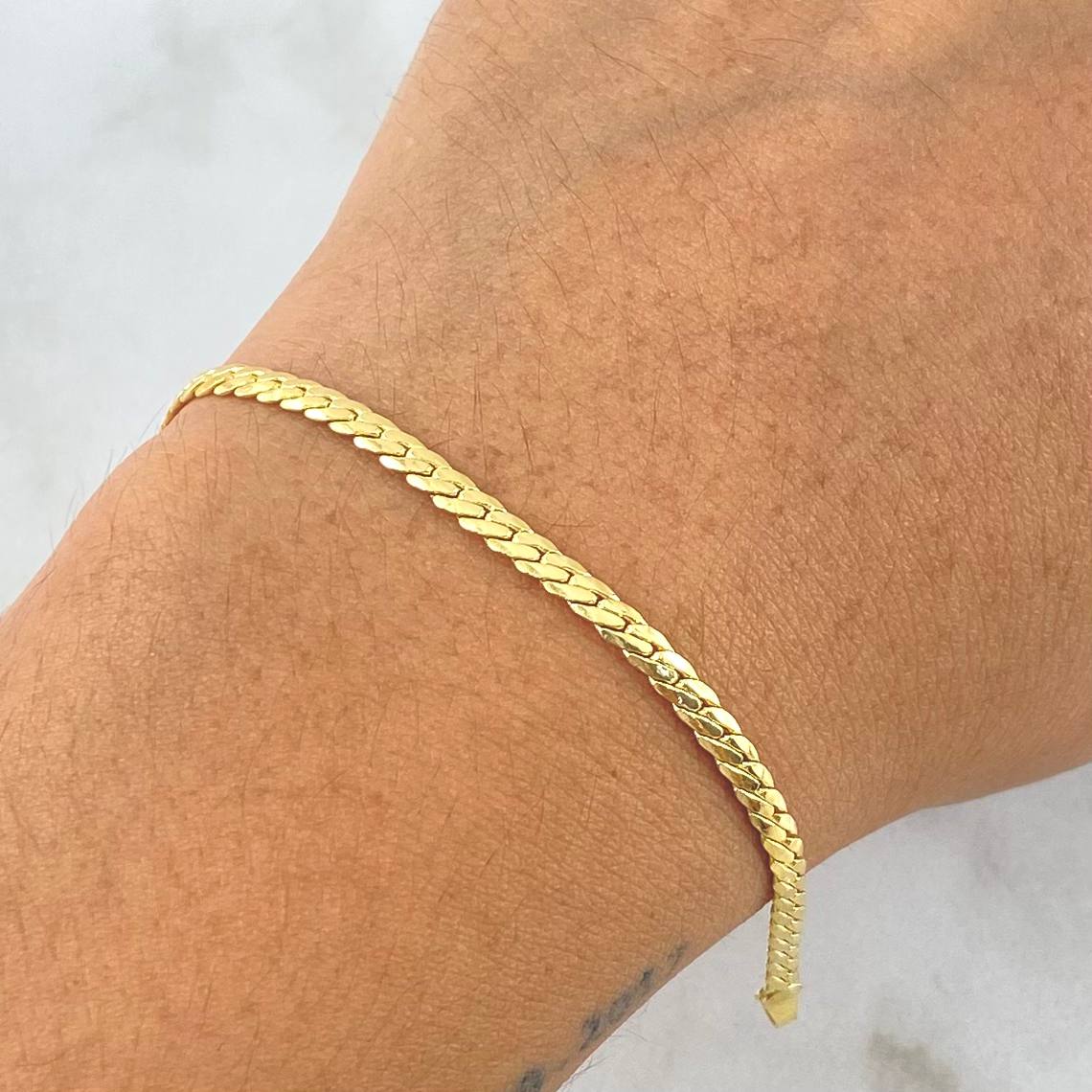 Pulso Serpiente 2.65gr / 18.5cm / 3mm Oro Amarillo +3 18K