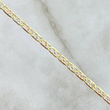 Pulso Plano 2.1gr / 18.5cm / 3mm Diamantado Tres Oros +3 18K *