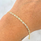 Pulso Plano 2.1gr / 18.5cm / 3mm Diamantado Tres Oros +3 18K *