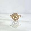 Herraje Medalla Corona 0.8gr / 1.4cm / Circones Blancos Oro Amarillo 18K