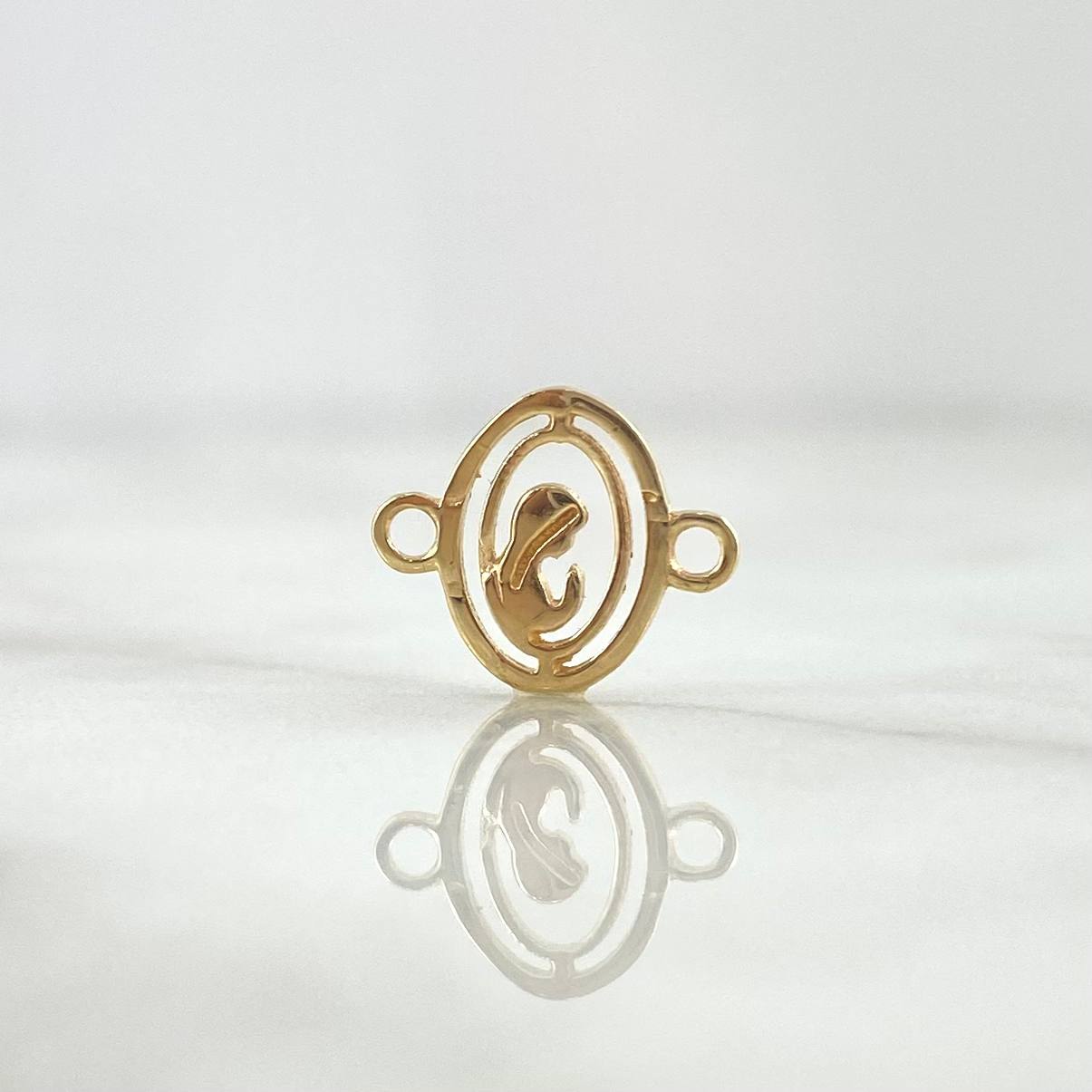 Herraje Virgen María Silueta 0.45gr / 1.2cm / Liso Oro Amarillo 18K