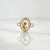 Herraje Virgen María Silueta 0.45gr / 1.2cm / Liso Oro Amarillo 18K