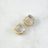Candongas Lia 3gr / 10mm Lisas Dos Oros Amarillo Blanco 18K ©