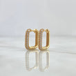 Candongas Cuadradas 2.6gr / 12mm Circones Blancos Oro Amarillo 18K ©