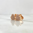 Candongas Corazón Doble 4.6gr / 10mm Circones Blancos - Liso Oro Rosa 18K ©