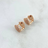 Candongas Corazón Doble 4.6gr / 10mm Circones Blancos - Liso Oro Rosa 18K ©