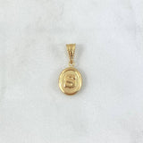 Dije Letra S 0.5gr / 2cm / Ovalada Texturizada Oro Amarillo 18K