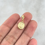 Dije Letra U 0.5gr / 2cm / Ovalada Texturizada Oro Amarillo 18K