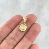 Dije Letra D 0.45gr / 2cm / Ovalada Texturizada Oro Amarillo 18K