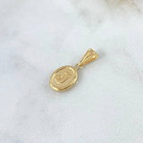 Dije Letra J 0.5gr / 2cm / Ovalada Texturizada Oro Amarillo 18K