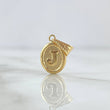 Dije Letra J 0.5gr / 2cm / Ovalada Texturizada Oro Amarillo 18K