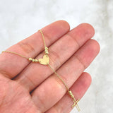 Set Aro Seguido Corazón - Cruz 1.95gr / 40 cm - 43cm / 2.5mm Bolas Diamantadas - Gradual Oro Amarillo +4 18K ©