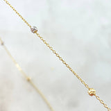 Set Aro Seguido Estrellas 1.9gr / 40 cm - 43cm / 2.5mm Bolas Diamantadas - Gradual Tres Oros +4 18K ©