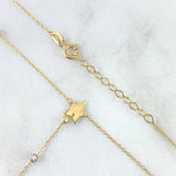 Set Aro Seguido Estrellas 1.9gr / 40 cm - 43cm / 2.5mm Bolas Diamantadas - Gradual Tres Oros +4 18K ©