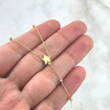 Set Aro Seguido Estrellas 1.9gr / 40 cm - 43cm / 2.5mm Bolas Diamantadas - Gradual Tres Oros +4 18K ©