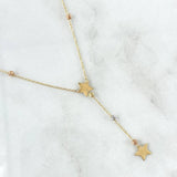 Set Aro Seguido Estrellas 1.9gr / 40 cm - 43cm / 2.5mm Bolas Diamantadas - Gradual Tres Oros +4 18K ©
