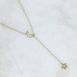 Set Aro Seguido Luna - Estrella 1.4gr / 40cm-50cm / Graduable Oro Amarillo +4 18K