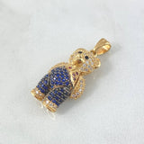 Dije Oso Articulado 5.9gr / 2.8cm / Circones Blancos - Azules - Fucsias - Negros Oro Amarillo 18K