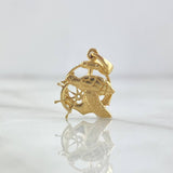 Dije Tortuga Ancla Timon 1.4gr / 1.8cm / Texturizado Oro Amarillo 18K
