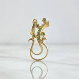 Dije Guitarra Abstracta 1.35gr / 2.6cm / Circones Verdes Oro Amarillo 18K