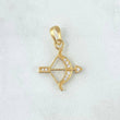 Dije Arco Flecha 1.05gr / 2.5cm / Circones Blancos Oro Amarillo 18K