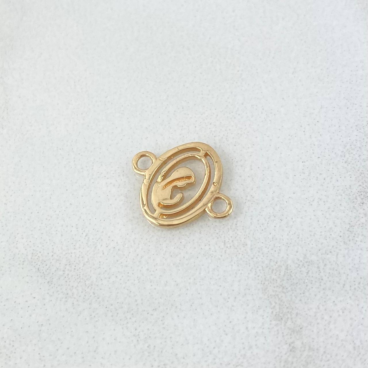 Herraje Virgen María Silueta 0.45gr / 1.2cm / Liso Oro Amarillo 18K