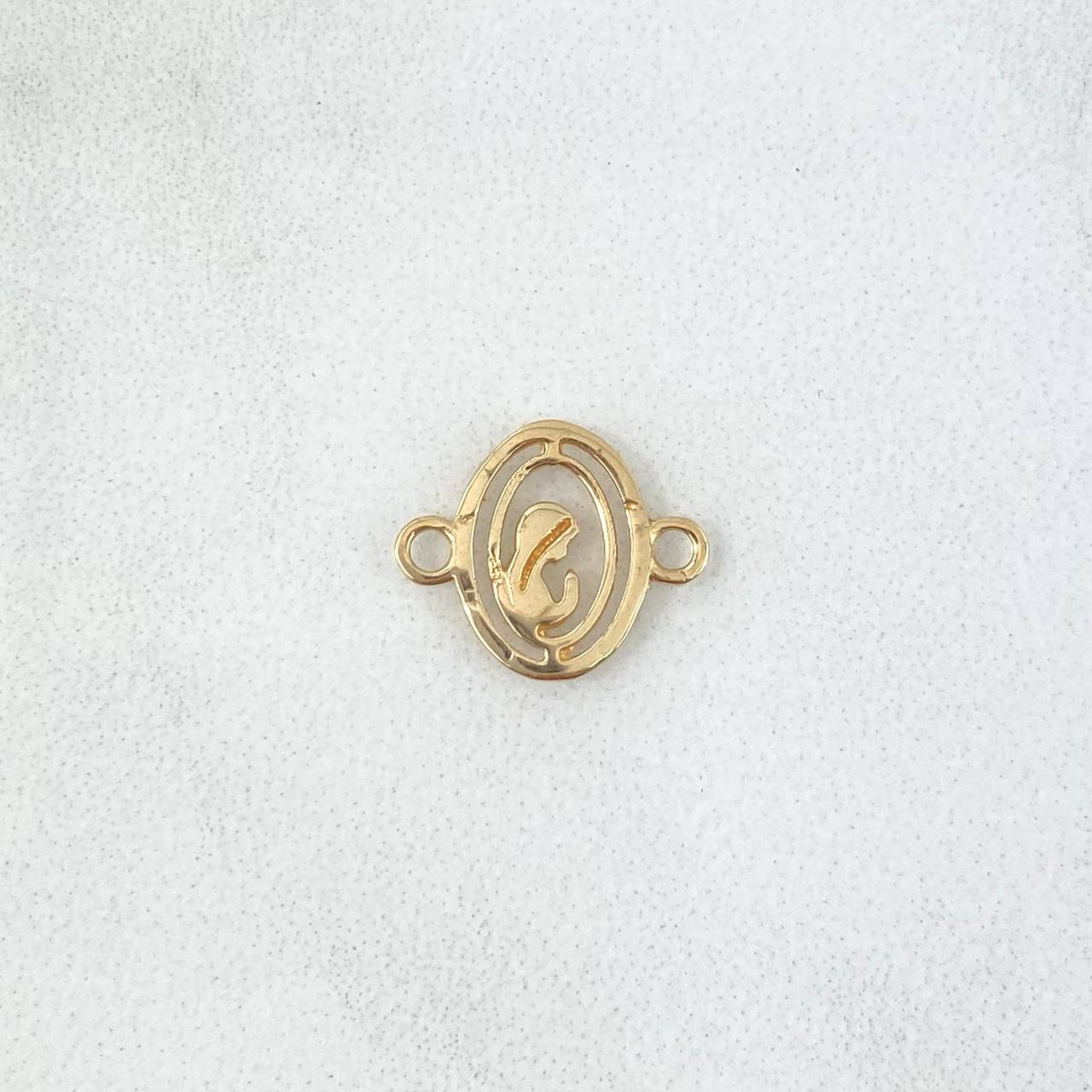 Herraje Virgen María Silueta 0.45gr / 1.2cm / Liso Oro Amarillo 18K