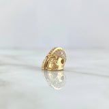Herraje Casco de Espartano 2.2gr / 1.2cm / Circones Blancos Oro Amarillo 18K