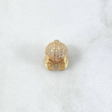 Herraje Casco de Espartano 2.2gr / 1.2cm / Circones Blancos Oro Amarillo 18K