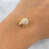 Herraje Casco de Espartano 2.2gr / 1.2cm / Circones Blancos Oro Amarillo 18K