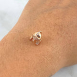 Herraje Casco de Espartano 1.4gr / 1cm / Circones Blancos Oro Rosa 18K
