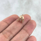 Herraje Casco de Espartano 1.4gr / 1cm / Circones Blancos Oro Rosa 18K