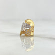 Herraje Casco de Espartano 1.45gr / 1cm / Circones Blancos Dos Oros Amarillo Blanco 18K *