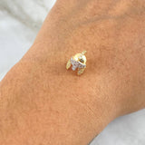 Herraje Casco de Espartano 1.45gr / 1cm / Circones Blancos Dos Oros Amarillo Blanco 18K *