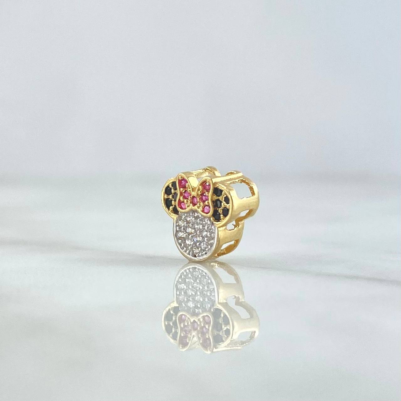 Herraje Silueta Ratona 1.2gr / 1cm / Circones Blancos - Negros - Fucsias Oro Amarillo 18K *