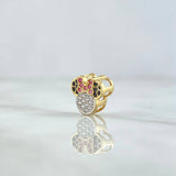 Herraje Silueta Ratona 1.2gr / 1cm / Circones Blancos - Negros - Fucsias Oro Amarillo 18K *