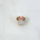 Herraje Silueta Ratona 1.2gr / 1cm / Circones Blancos - Negros - Fucsias Oro Amarillo 18K *