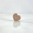 Herraje Corazón Punto 1.55gr / 0.8cm / Circones Blancos Oro Rosa 18K *