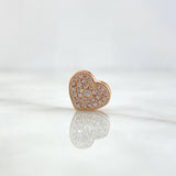 Herraje Corazón Punto 1.55gr / 0.8cm / Circones Blancos Oro Rosa 18K *