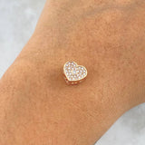 Herraje Corazón Punto 1.55gr / 0.8cm / Circones Blancos Oro Rosa 18K *