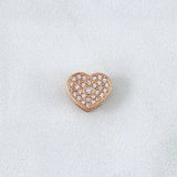 Herraje Corazón Punto 1.55gr / 0.8cm / Circones Blancos Oro Rosa 18K *