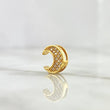 Herraje Media Luna 1.1gr / 1cm / Circones Blancos Oro Amarillo 18K *