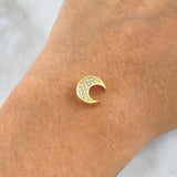 Herraje Media Luna 1.1gr / 1cm / Circones Blancos Oro Amarillo 18K *