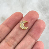Herraje Media Luna 1.1gr / 1cm / Circones Blancos Oro Amarillo 18K *