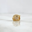 Herraje Rostro de Pantera 1.7gr / 1.2cm / Circones Blancos - Ojos Negros Oro Amarillo 18K *