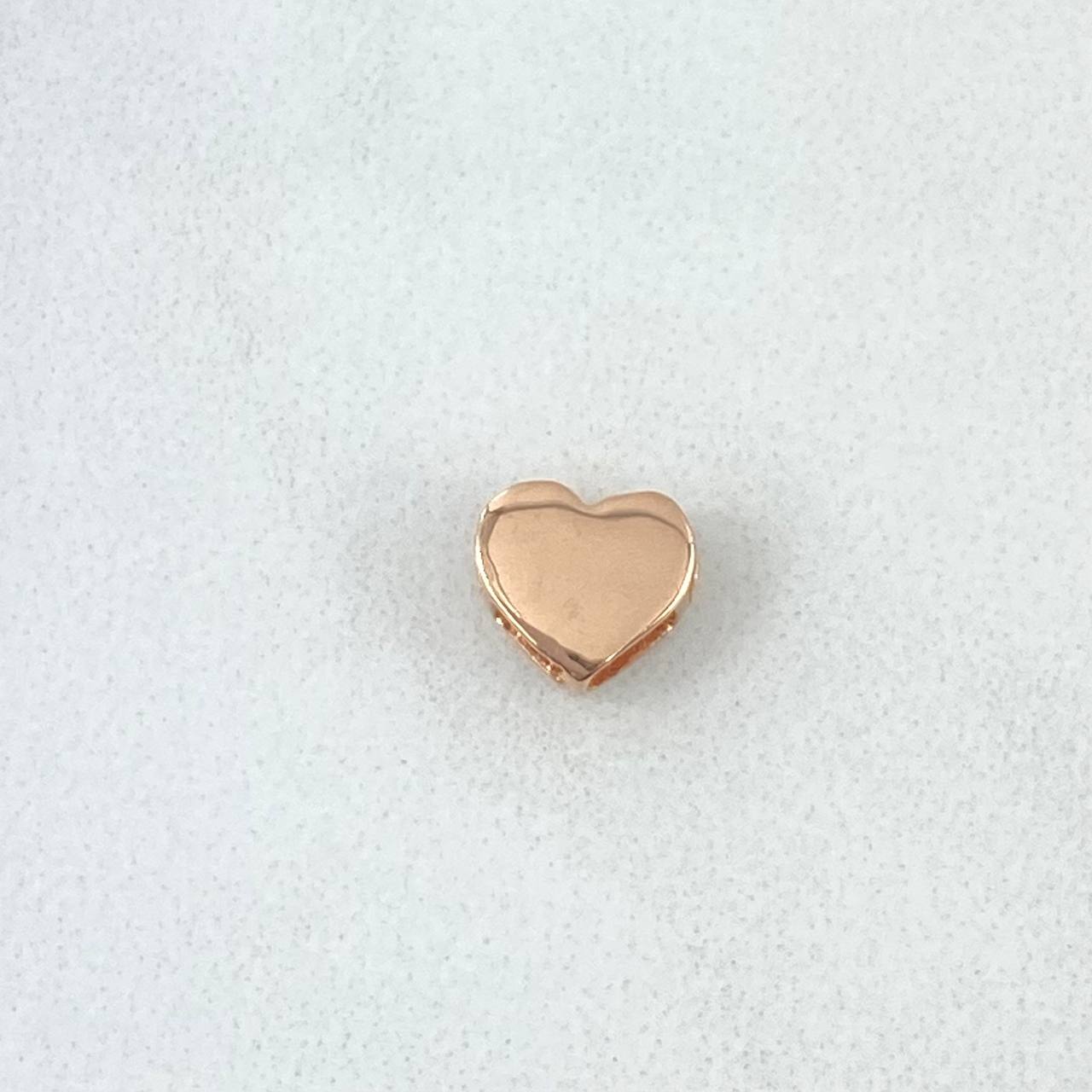 Herraje Corazón 0.6gr / 0.6cm / Liso Oro Rosa 18K *