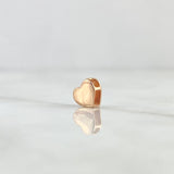 Herraje Corazón 0.6gr / 0.6cm / Liso Oro Rosa 18K *